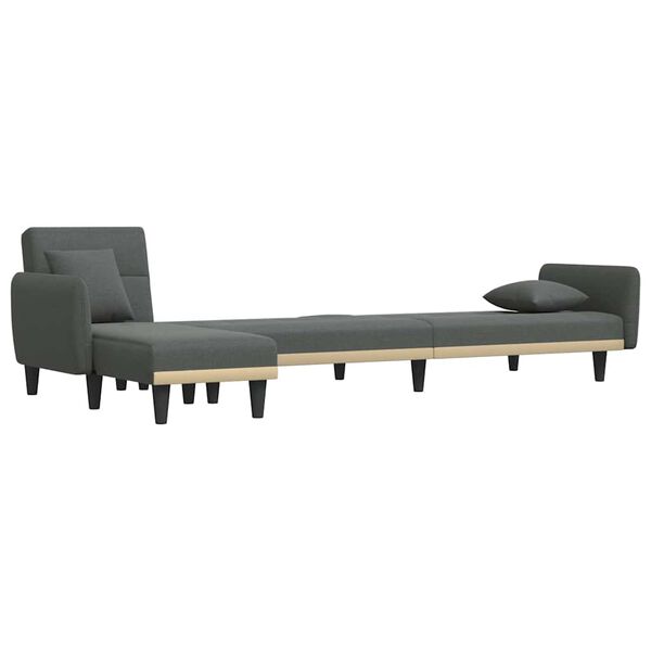 vidaXL Καναπές Κρεβάτι Γωνιακός Σκ. Γκρι 275x140x70 εκ. Υφασμάτινος