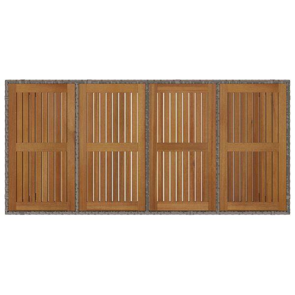 vidaXL Σέτ φαγητού για κήπο 7 pcs Γκρι 190 x 90 x 75 cm
