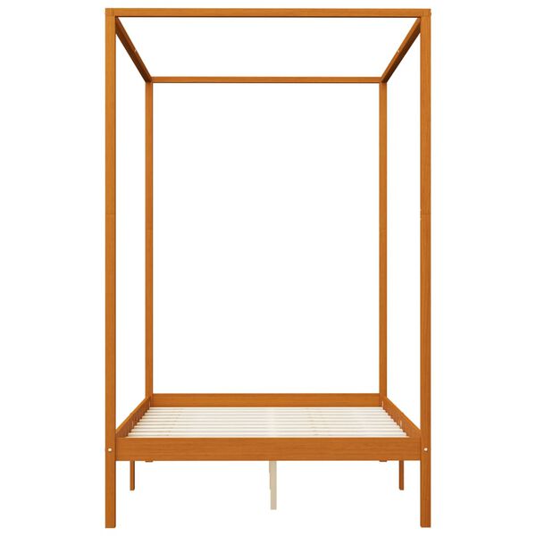 vidaXL Πλαίσιο Κρεβατιού με Ουρανό/2 Συρτάρια 140x200 εκ. Ξύλο Πεύκου