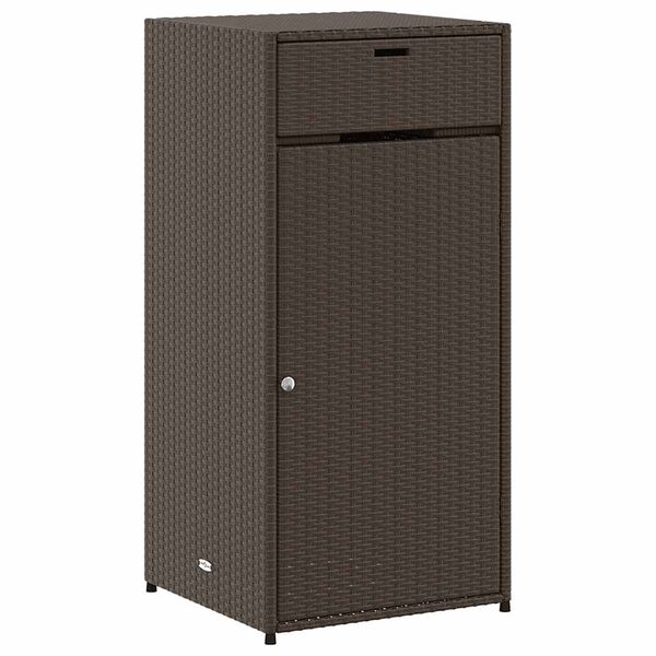 vidaXL Ντουλάπι Αποθήκευσης Κήπου Καφέ 55x55x111 εκ. Συνθετικό Ρατάν