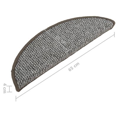 vidaXL Πατάκια Σκάλας Μοκέτα 15 τεμ. Γκρι 65x21x4 εκ.