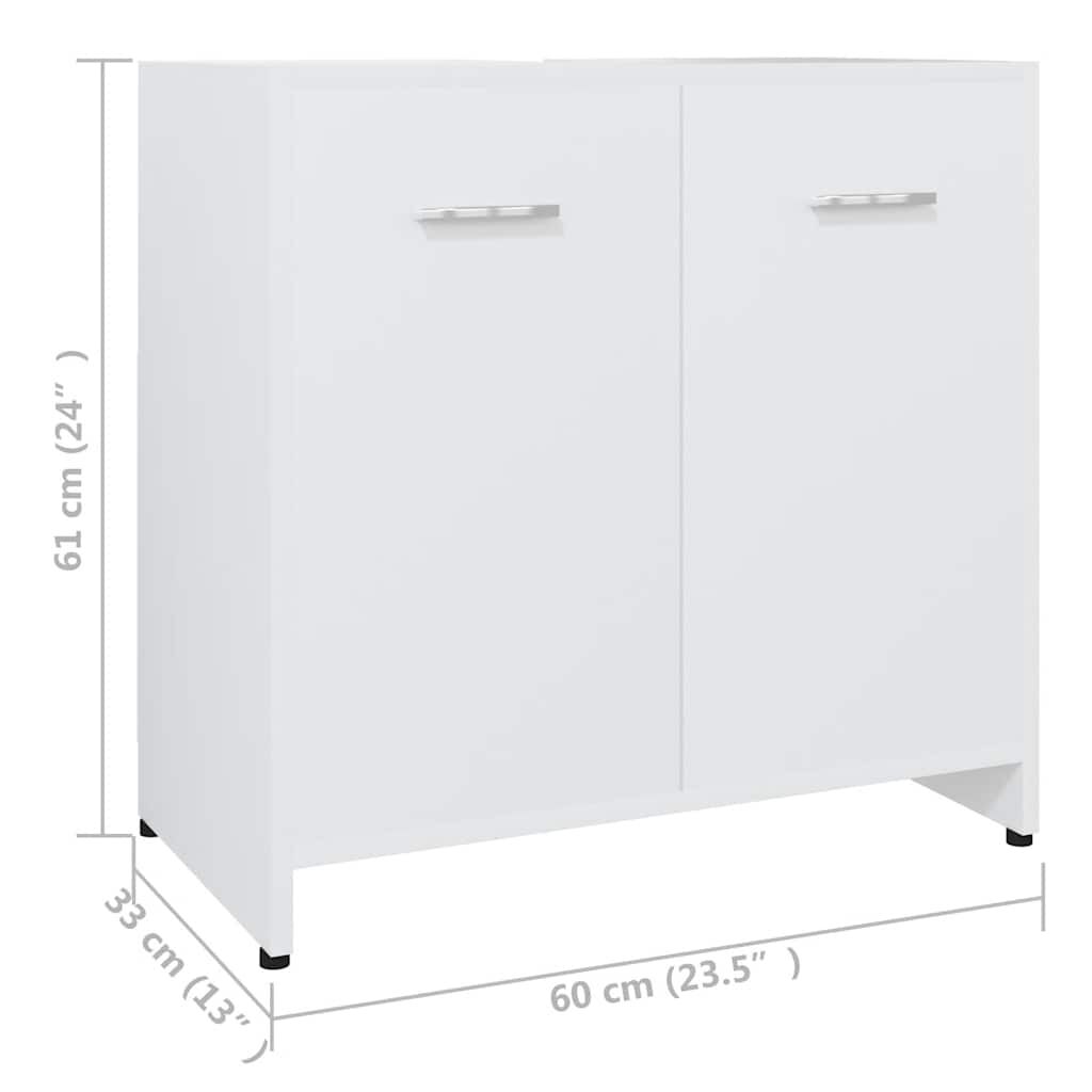 vidaXL Ντουλάπι Νιπτήρα Λευκό 60 x 33 x 61 εκ. από Επεξ. Ξύλο