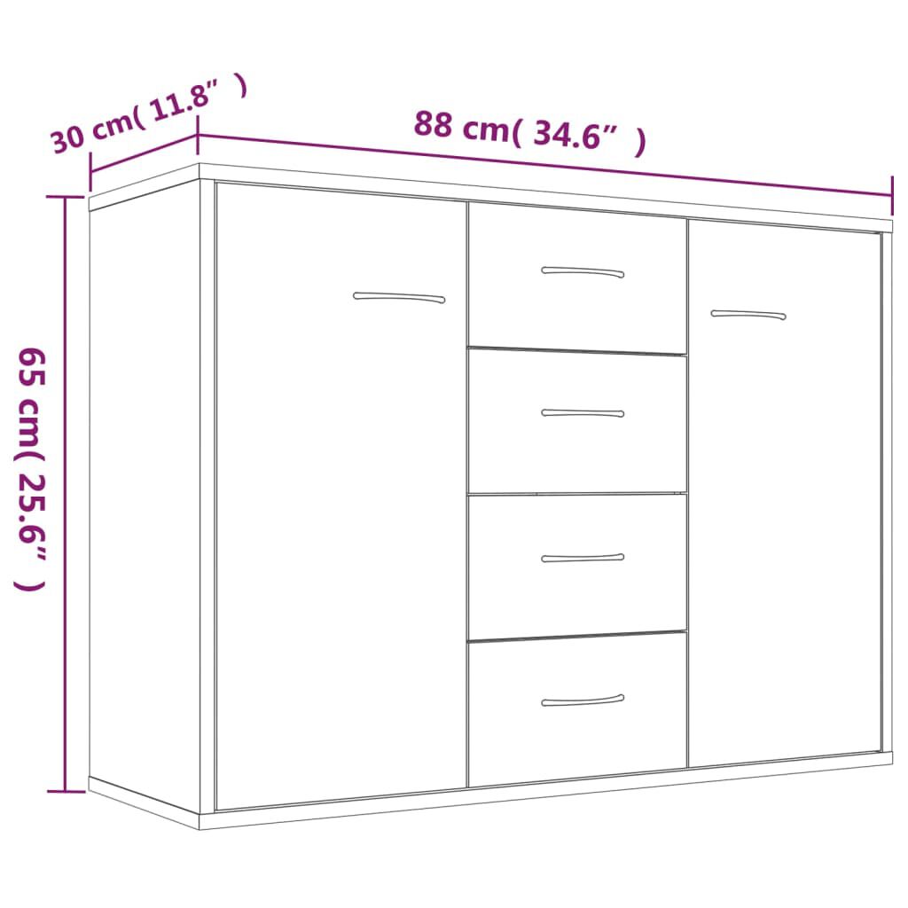vidaXL Ντουλάπι Καφέ Δρυς 88 x 30 x 65 εκ. από Επεξεργασμένο Ξύλο