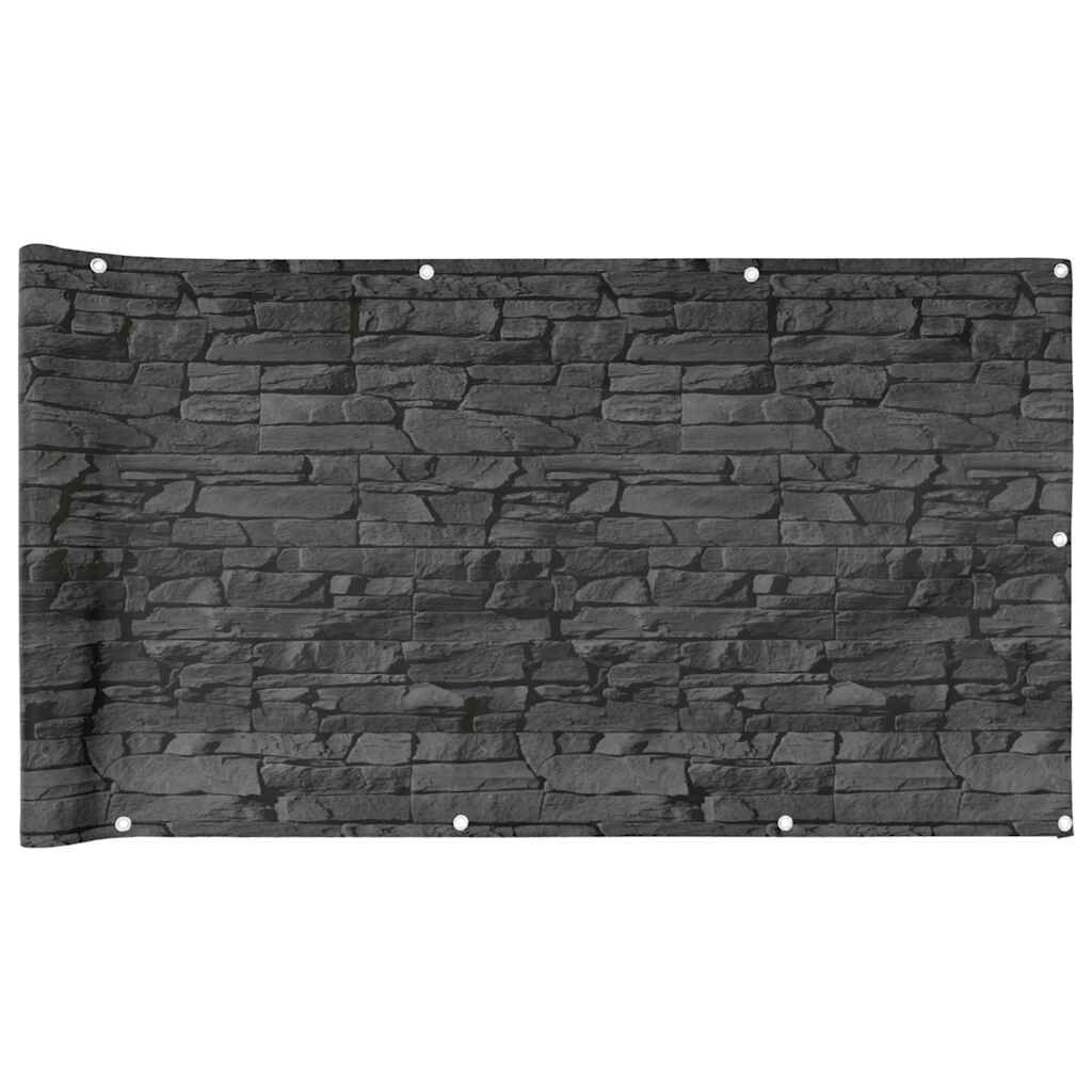 vidaXL Περίφραξη Μπαλκονιού Σχέδιο Ledge Stone Γκρι 700x120 εκ. PVC