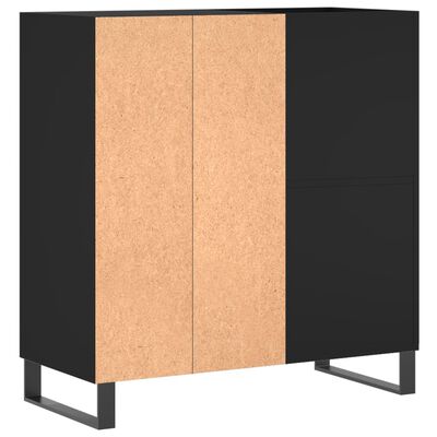 vidaXL Δισκοθήκη Μαύρη 84,5 x 38 x 89 εκ. από Επεξεργασμένο Ξύλο