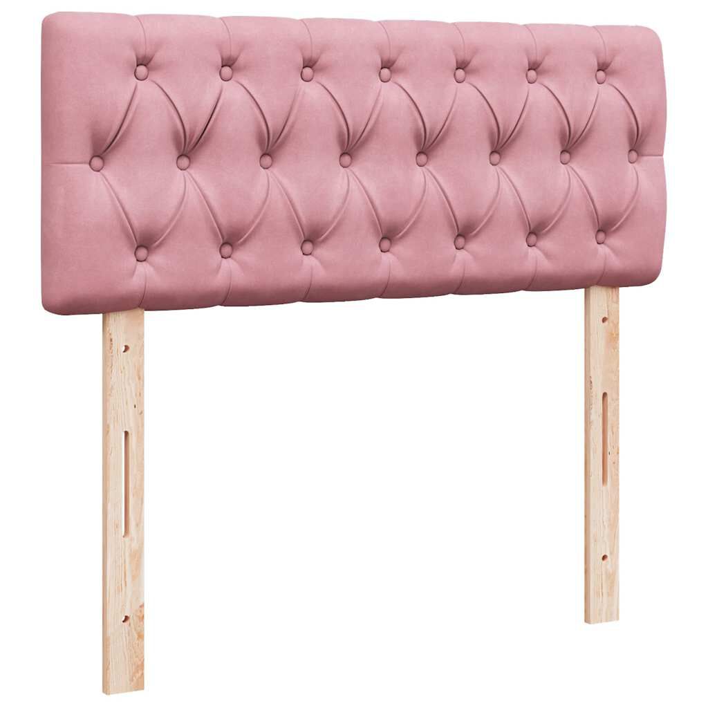 vidaXL Κρεβάτι Boxspring με Στρώμα Ροζ 120x200 εκ. Βελούδινο