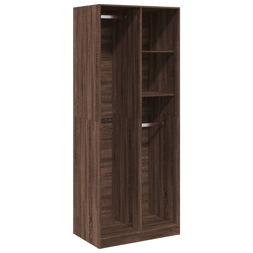 vidaXL Ντουλάπα Καφέ Δρυς 80x50x200 εκ. από Επεξεργασμένο Ξύλο