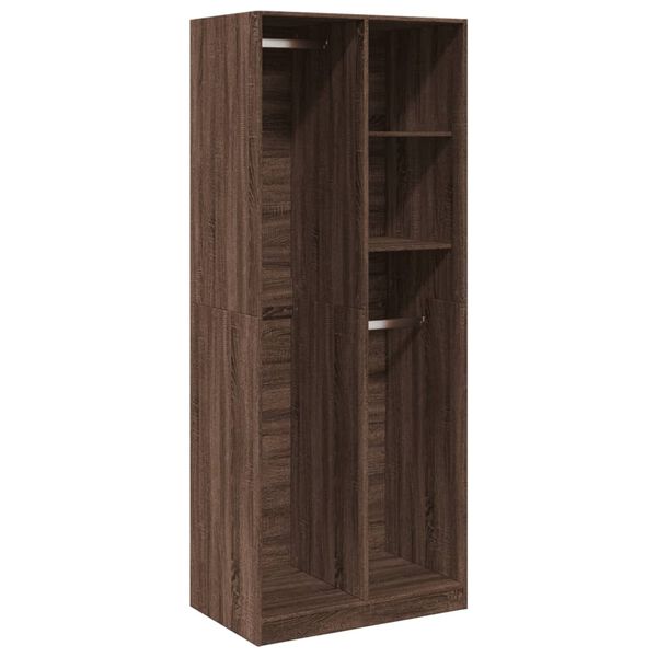 vidaXL Ντουλάπα Καφέ Δρυς 80x50x200 εκ. από Επεξεργασμένο Ξύλο