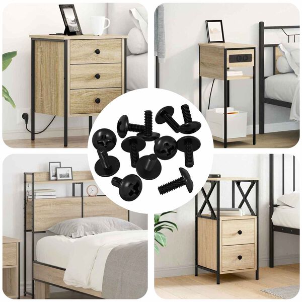 vidaXL &Sigma;&kappa;&omicron;&upsilon;&rho;&iota;ά &Sigma;&alpha;&kappa;&omicron;ύ&lambda;&alpha;&sigmaf; 12 pcs &Mu;&alpha;ύ&rho;&omicron; M4 x 10 &chi;&lambda;&sigma;&tau; &Sigma;ί&delta;&epsilon;&rho;&omicron;