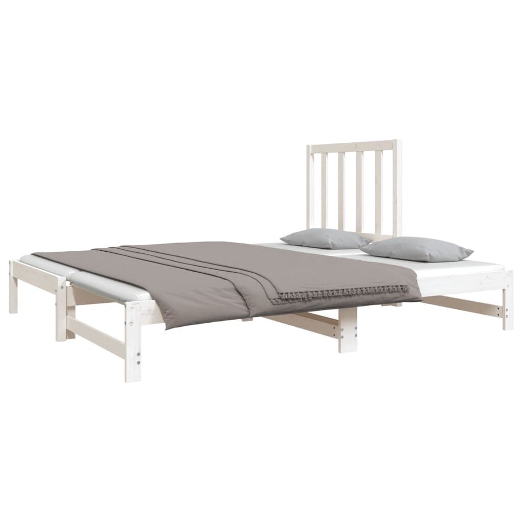 vidaXL Καναπές Κρεβάτι Συρόμενος Λευκός 2x(90x190) εκ. από Μασίφ Πεύκο