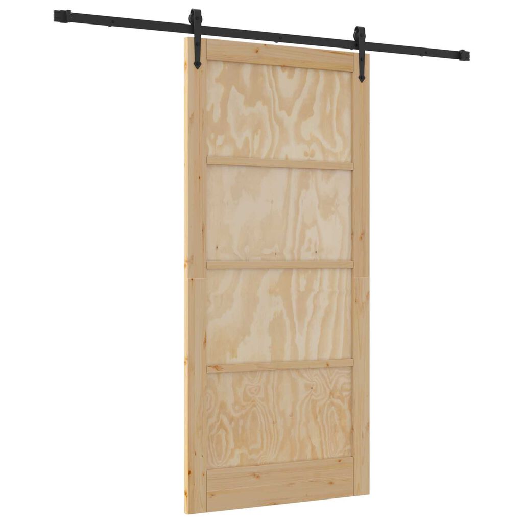 vidaXL Συρόμενη Πόρτα ORKDAL Καφέ 93 x 202 cm Μασίφ ξύλο πεύκου