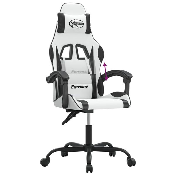 vidaXL Καρέκλα Gaming Λευκό/Μαύρο από Συνθετικό Δέρμα