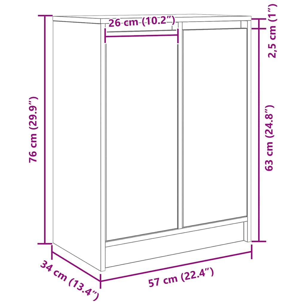vidaXL Ντουλάπι τεχνίτης Δρυς 57x34x76 εκ. από Επεξεργασμένο Ξύλο