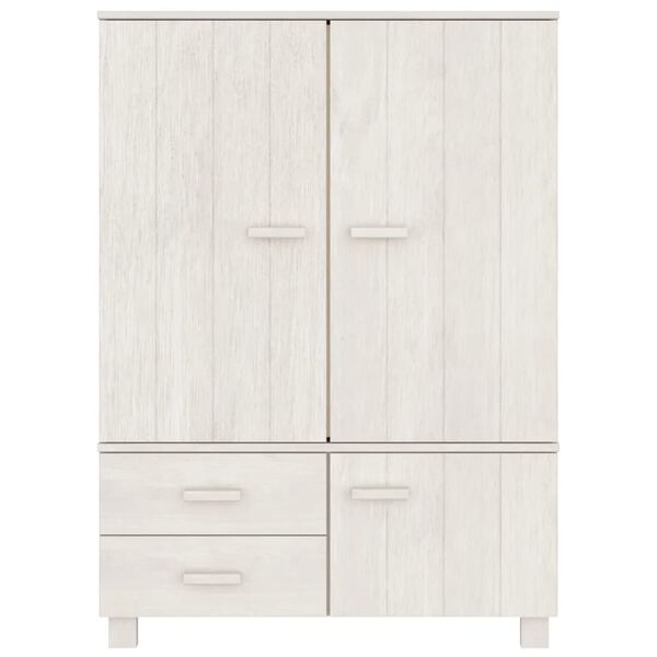 vidaXL Ντουλάπα HAMAR Λευκή 99 x 45 x 137εκ. από Μασίφ Ξύλο Πεύκου
