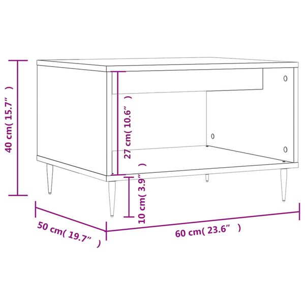 vidaXL Τραπεζάκι Σαλονιού Sonoma Δρυς 60x50x40 εκ. από Επεξεργ. Ξύλο