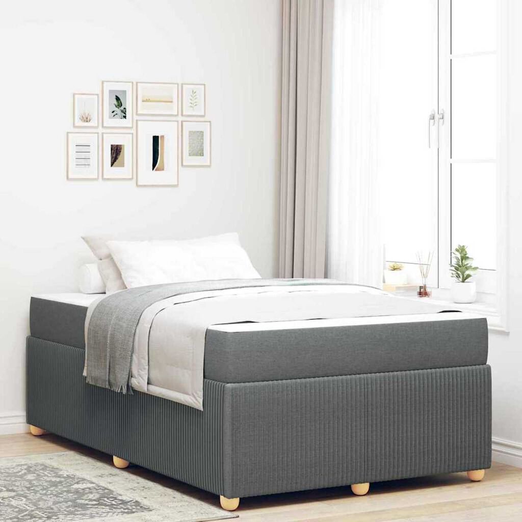 vidaXL Σκελετός Κρεβατιού Άλλο Σκούρο γκρι 120 x 190 cm ύφασμα