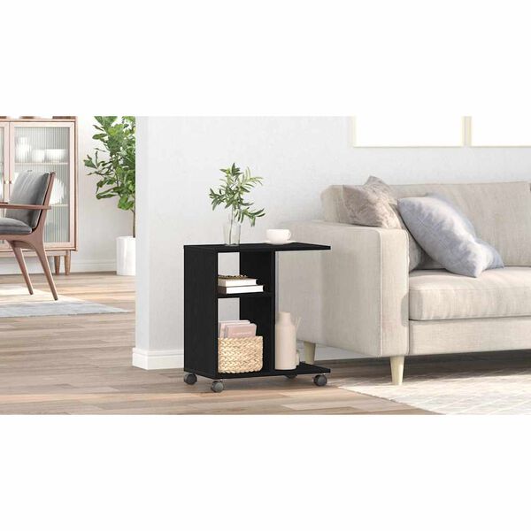 vidaXL Κοντρόλ Τραπέζι Μαύρη δρυς 50 x 30 x 55 εκ. Επεξεργασμένο ξύλο