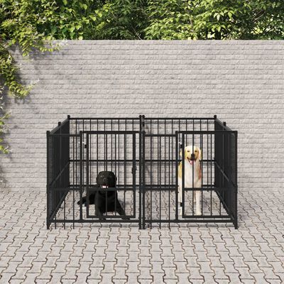 vidaXL Κλουβί Σκύλου Εξωτερικού Χώρου 3,75 μ² από Ατσάλι
