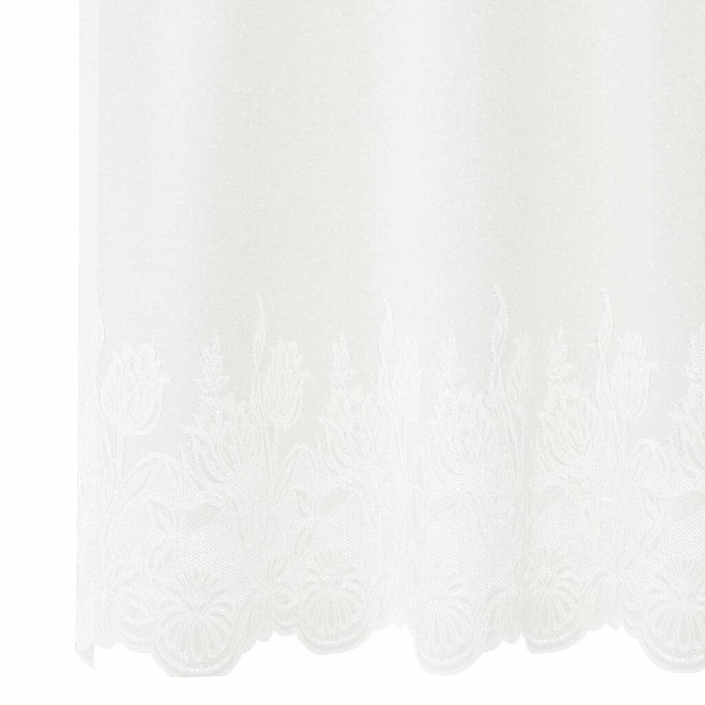 vidaXL Κουρτίνες με κουρτίνες Floral Λευκό 150 x 100 cm Πολυεστέρας
