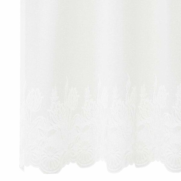 vidaXL Κουρτίνες με κουρτίνες Floral Λευκό 150 x 100 cm Πολυεστέρας