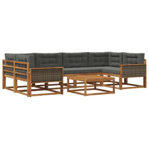 vidaXL &Sigma;&epsilon;&iota;&rho;ά &Kappa;&alpha;&nu;&alpha;&pi;έ &Epsilon;&xi;&omega;&tau;&epsilon;&rho;&iota;&kappa;&omicron;ύ &mu;&epsilon; &mu;&alpha;&xi;&iota;&lambda;ά&rho;&iota; 7 pcs &Phi;&upsilon;&sigma;&iota;&kappa;ό &kappa;&alpha;&iota; &Alpha;&nu;&theta;&rho;&alpha;&kappa;ί
