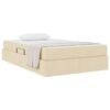 vidaXL Κρεβάτι με αποθηκευτικό χώρο και στρώμα Κρεμ 120 x 200 cm