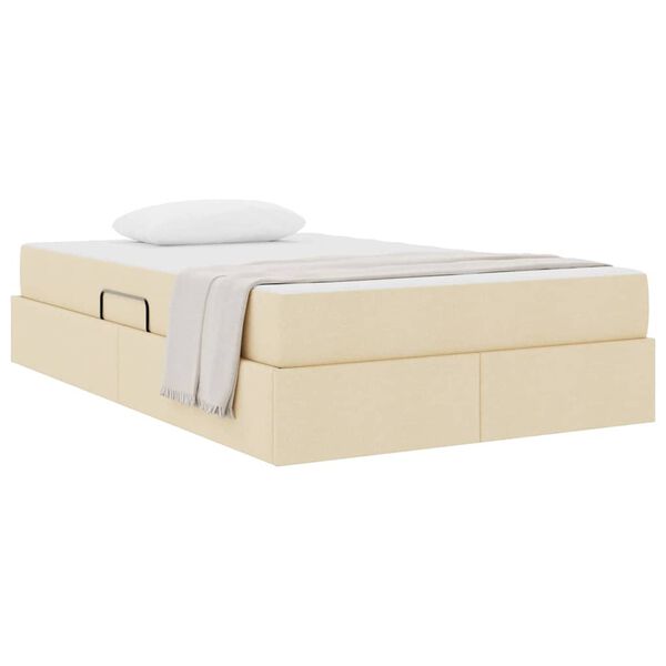 vidaXL Κρεβάτι με αποθηκευτικό χώρο και στρώμα Κρεμ 120 x 200 cm