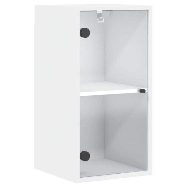 vidaXL Ντουλάπι Τοίχου Λευκό 35x37x68,5 εκ. με Γυάλινες Πόρτες