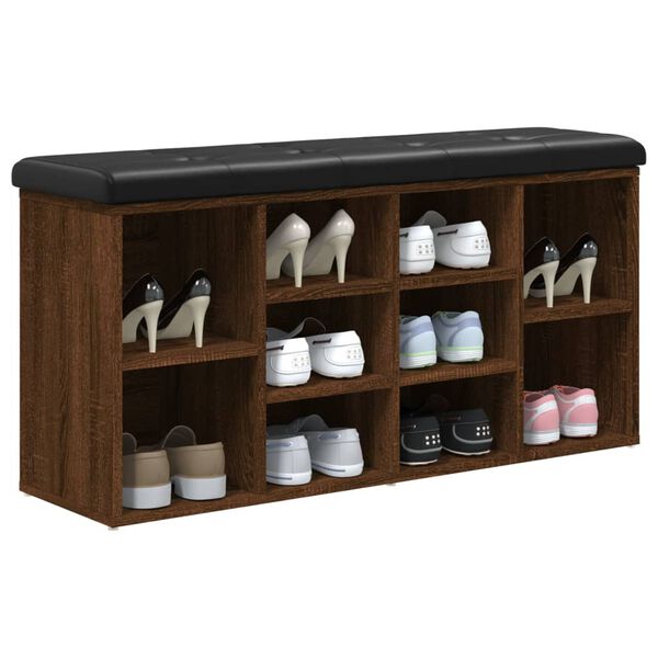 vidaXL Παπουτσοθήκη Καφέ Δρυς 102x32x50 εκ. από Επεξεργασμένο Ξύλο