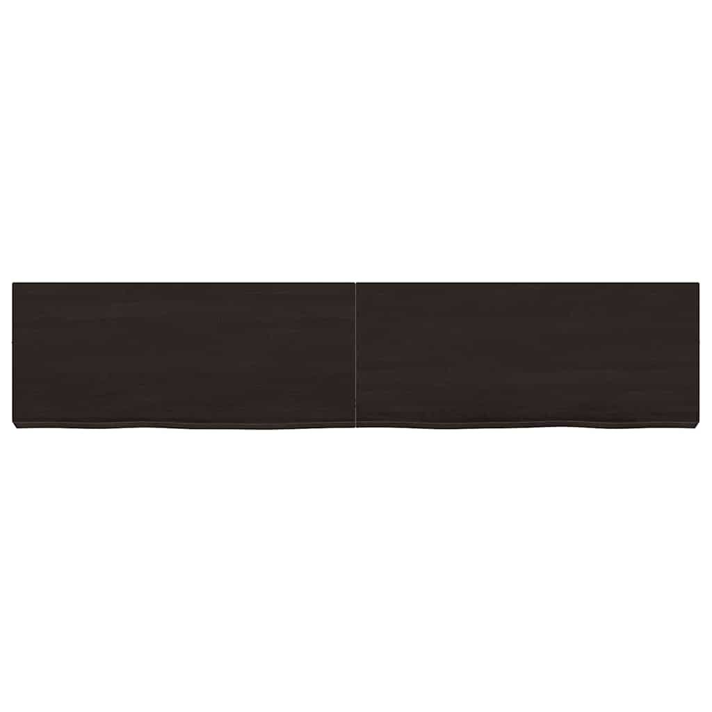 vidaXL Ράφι Τοίχου Σκούρο Καφέ 140x30x(2-6) εκ. Επεξ. Μασίφ Ξύλο Δρυός