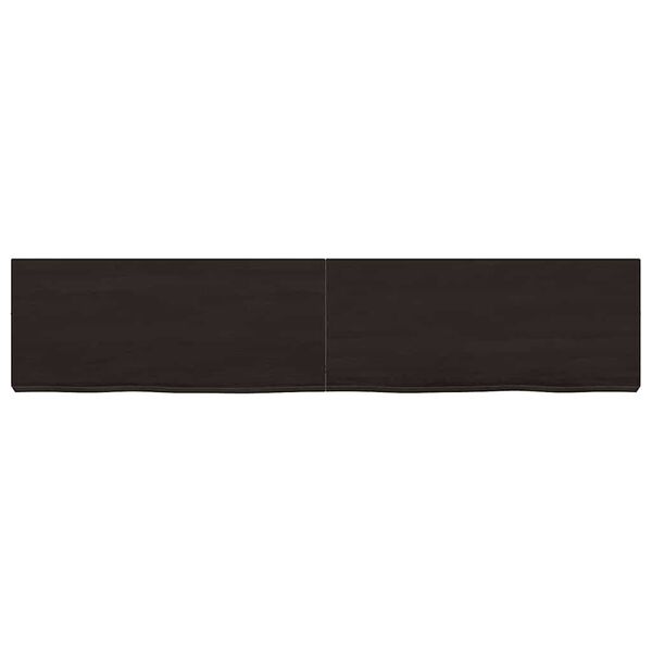 vidaXL Ράφι Τοίχου Σκούρο Καφέ 140x30x(2-6) εκ. Επεξ. Μασίφ Ξύλο Δρυός