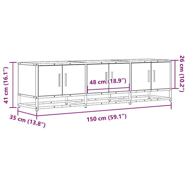 vidaXL Έπιπλο Τηλεόρασης Sonoma Δρυς 150x35x41 εκ. Επεξ. Ξύλο