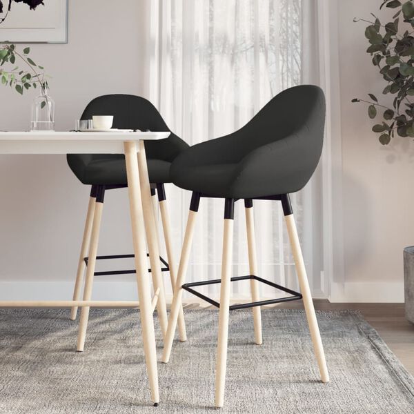 vidaXL &Sigma;&kappa;&alpha;&mu;&pi;ό &Mu;&pi;&alpha;&rho; 2 &Tau;&epsilon;&mu;. &Mu;&alpha;ύ&rho;&alpha; &Upsilon;&phi;&alpha;&sigma;&mu;ά&tau;&iota;&nu;&alpha;