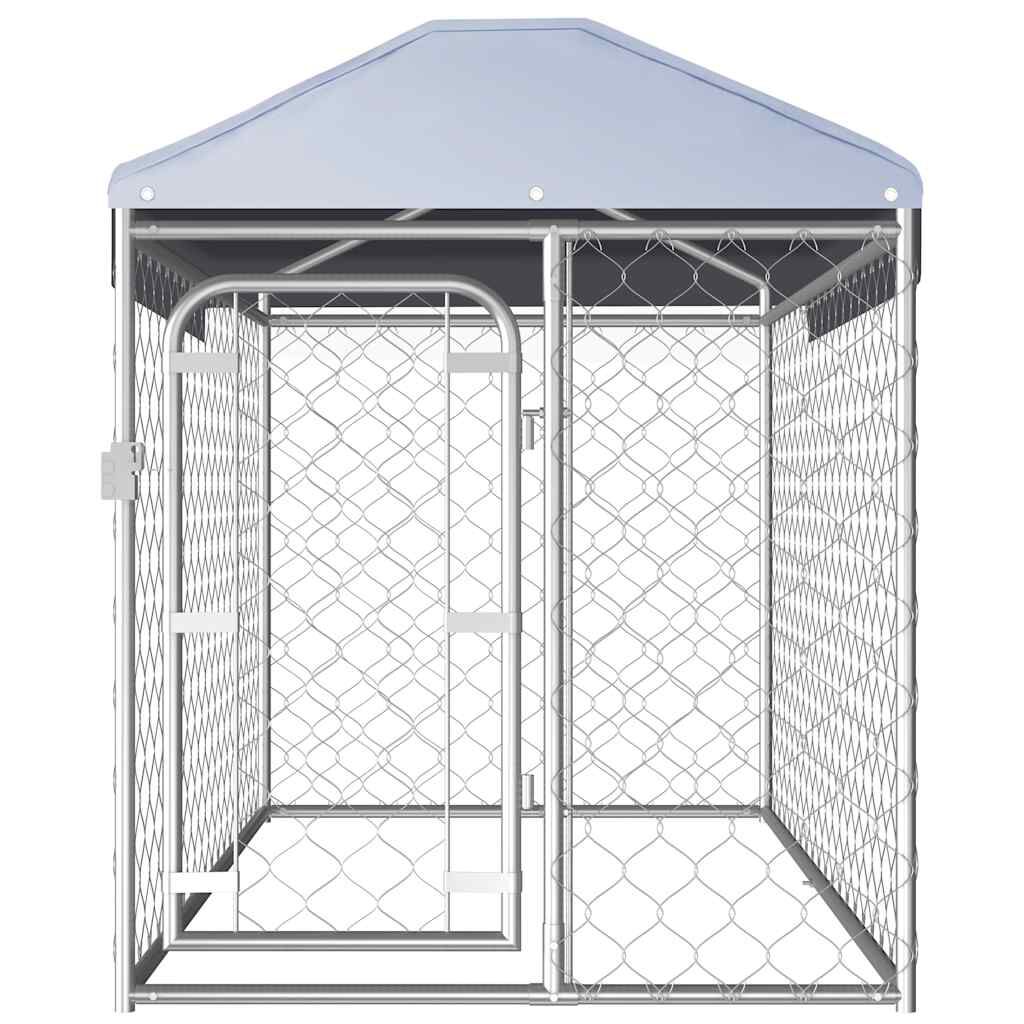 vidaXL Κλουβί Σκύλου Εξωτερικού Χώρου 200 x 100 x 125 εκ. με Στέγαστρο