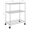 vidaXL Ραφιέρα 3 Επιπέδων με Τροχούς Χρωμέ 60x35x81 εκ. 150 κ.