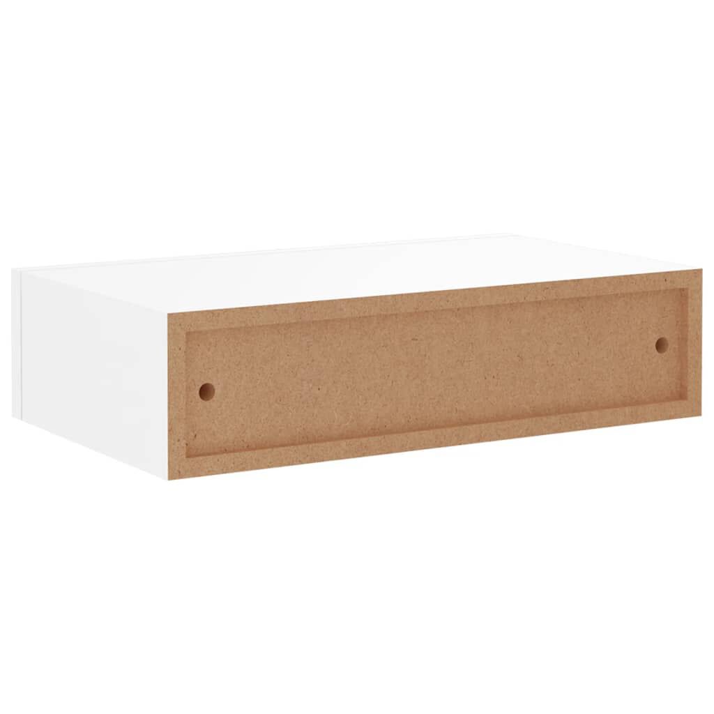 vidaXL Ράφια Τοίχου με Συρτάρια 2 Τεμ. Λευκά 40 x 23,5 x 10εκ. από MDF