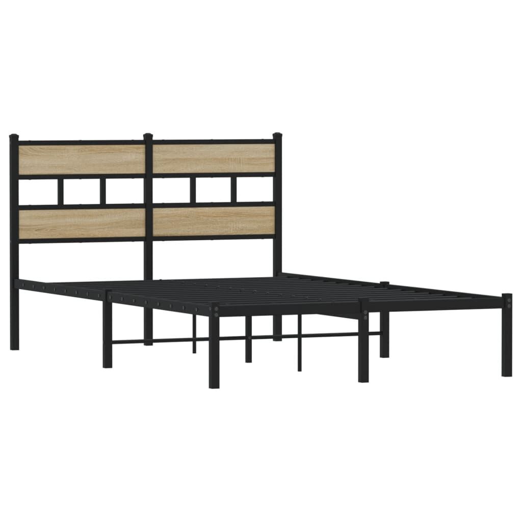 vidaXL Σκελετός Κρεβ. Χωρίς Στρώμα Sonoma Δρυς 120x200 εκ. Μεταλλικό