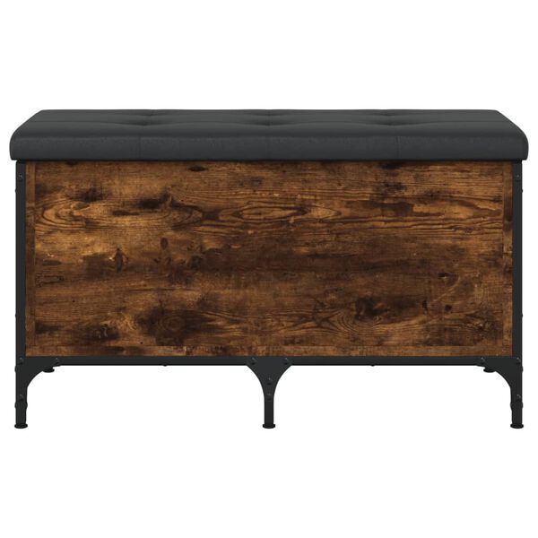 vidaXL Παγκάκι Αποθήκευσης Καπνιστή Δρυς 82x42x45 εκ. από Επεξ. Ξύλο