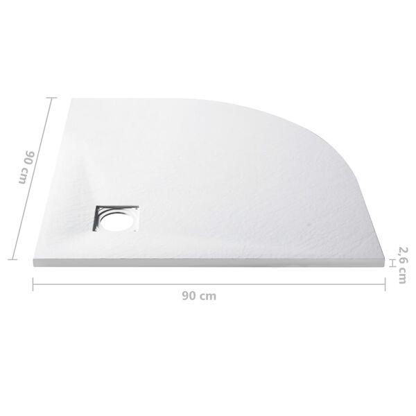 vidaXL Βάση Ντουζιέρας Λευκή 90 x 90 εκ. από SMC