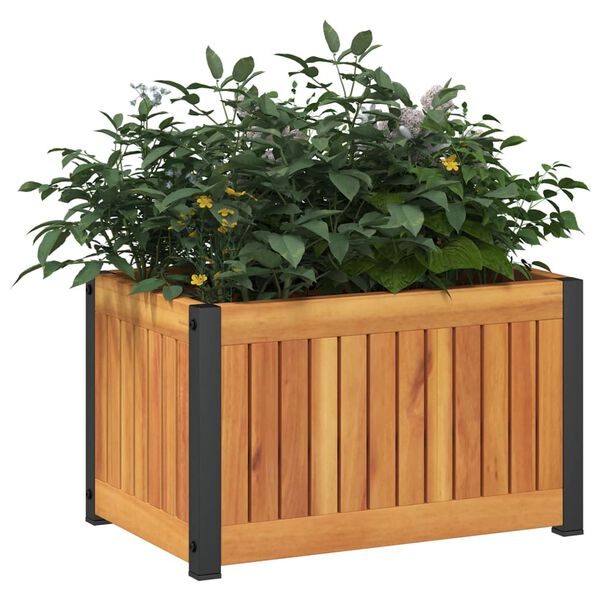vidaXL Ζαρντινιέρα Κήπου 45 x 30 x 27,5 εκ. Μασίφ Ξύλο Ακακίας/Ατσάλι