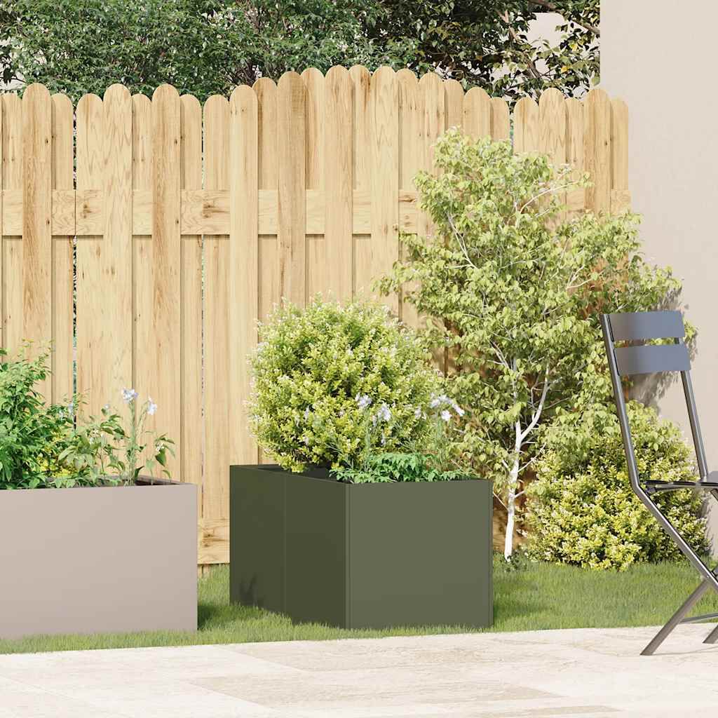 vidaXL Ζαρντινιέρα Λαδί 40x80x40 εκ. από Χάλυβα Ψυχρής Έλασης