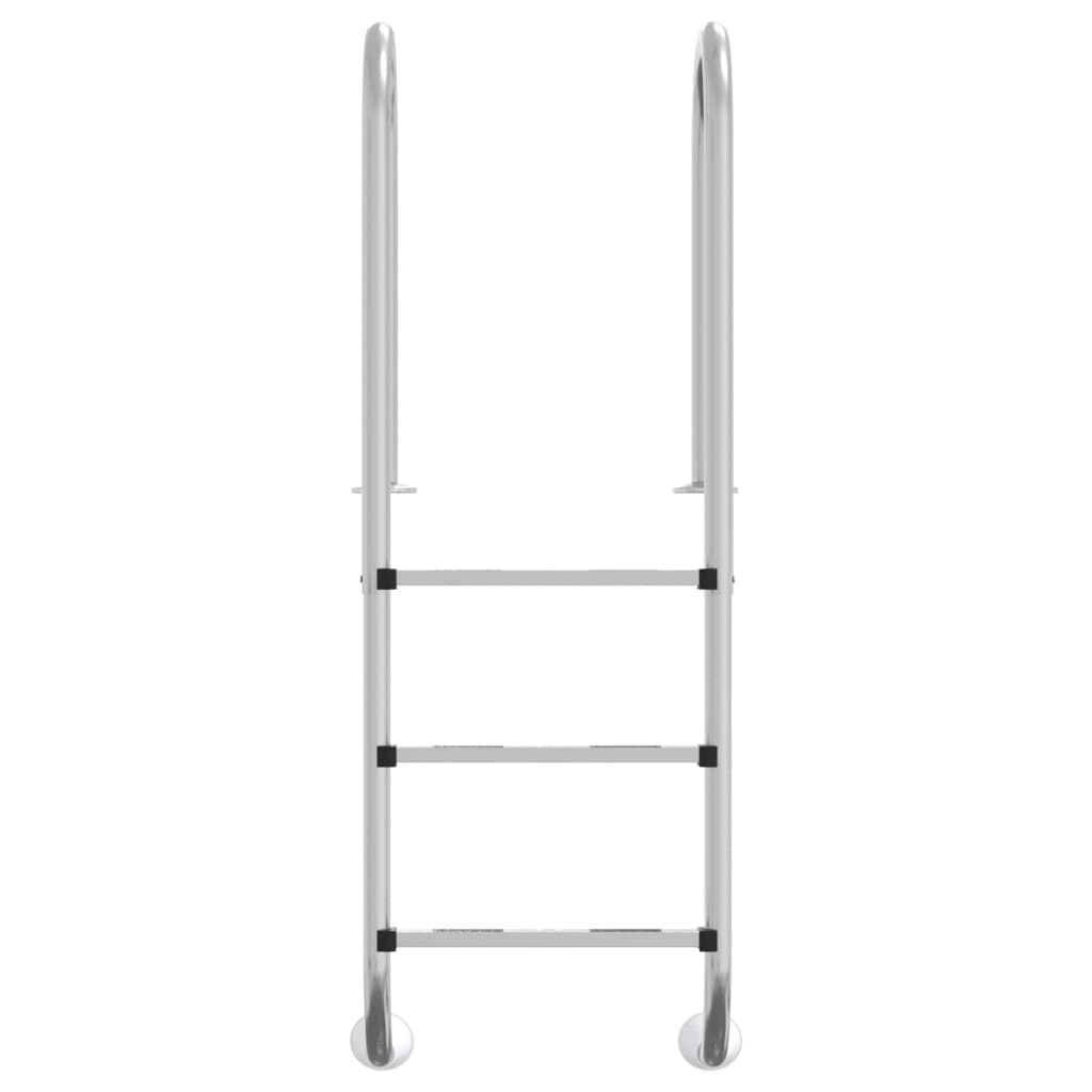 vidaXL Σκάλα Πισίνας 54 x 38 x 158 εκ. από Ανοξείδωτο Ατσάλι