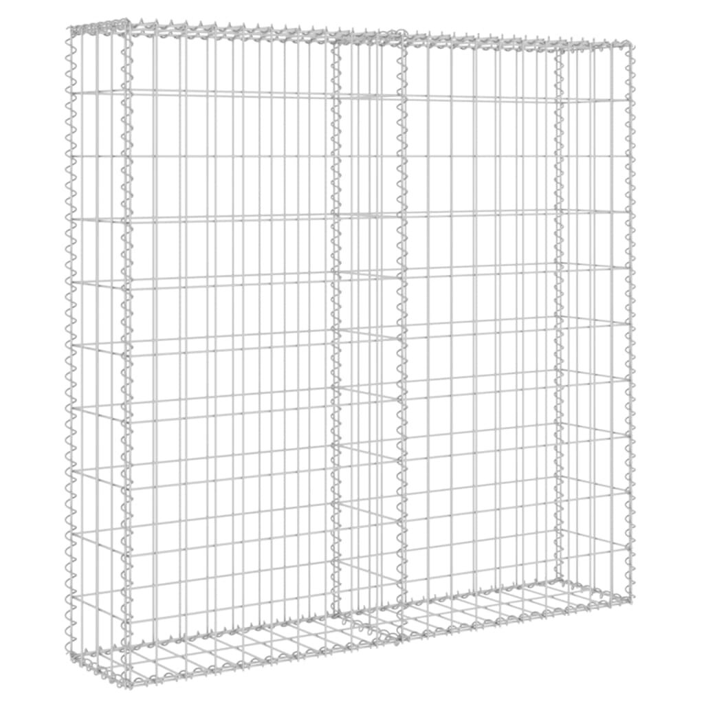 vidaXL Συρματοκιβώτιο Τοίχος 80x20x100 εκ. Γαλβαν.Χάλυβας + Καλύμματα
