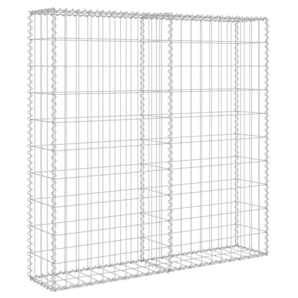 vidaXL Συρματοκιβώτιο Τοίχος 80x20x100 εκ. Γαλβαν.Χάλυβας + Καλύμματα