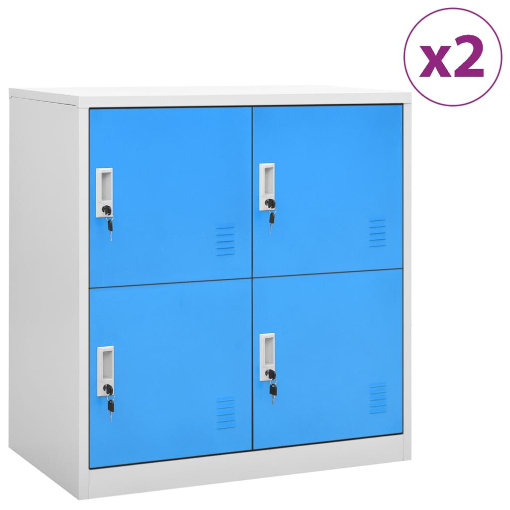 vidaXL Φοριαμοί 2 τεμ. Ανοιχτό Γκρι/Μπλε 90 x 45 x 92,5 εκ. Ατσάλινοι