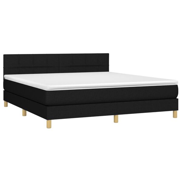 vidaXL &Kappa;&rho;&epsilon;&beta;ά&tau;&iota; Boxspring &mu;&epsilon; &Sigma;&tau;&rho;ώ&mu;&alpha; & LED &Mu;&alpha;ύ&rho;&omicron; 180x200 &epsilon;&kappa;. &Upsilon;&phi;&alpha;&sigma;&mu;ά&tau;&iota;&nu;&omicron;