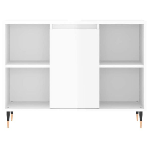 vidaXL Ντουλάπι Μπάνιου Γυαλ. Λευκό 80 x 33 x 60 εκ. από Επεξεργ. Ξύλο