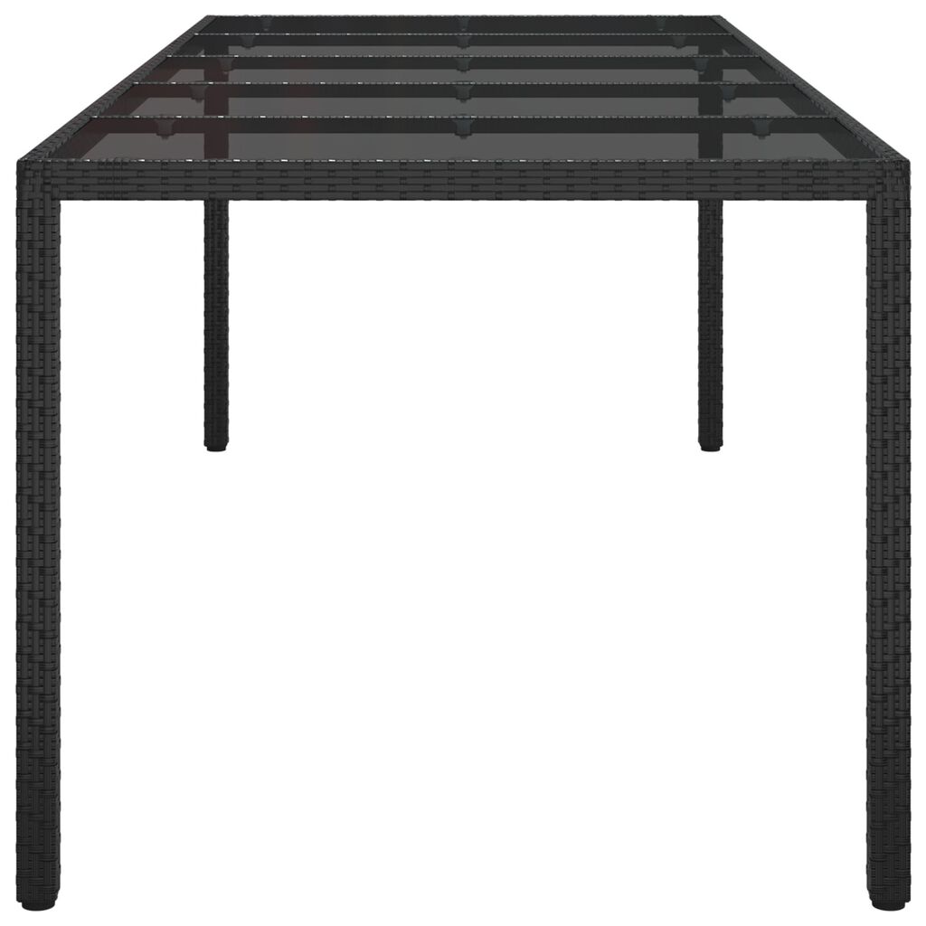 vidaXL Τραπέζι Δείπνου Κήπου Μαύρο 250x100x75 εκ Πολυ Ρατάν