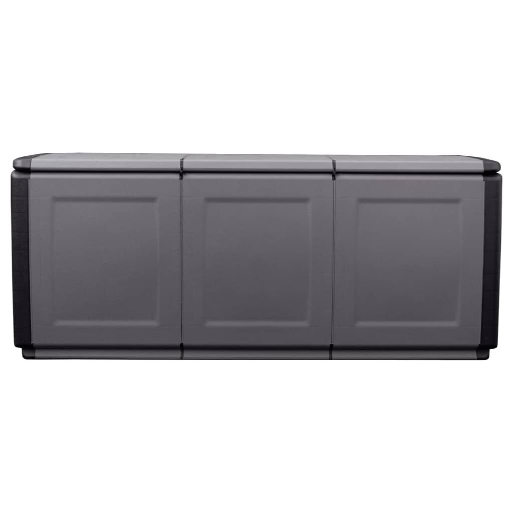 vidaXL Μπαούλο Αποθήκευσης Κήπου 138x53x57 εκ Σκ. Γκρι/Μαύρο 130 Λίτρα