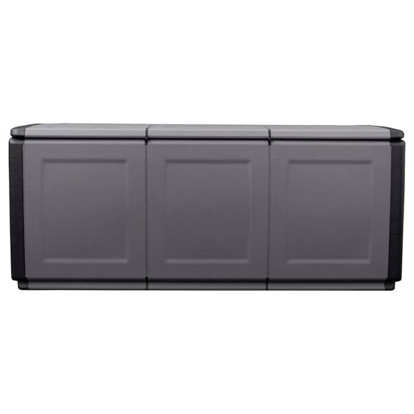vidaXL Μπαούλο Αποθήκευσης Κήπου 138x53x57 εκ Σκ. Γκρι/Μαύρο 130 Λίτρα